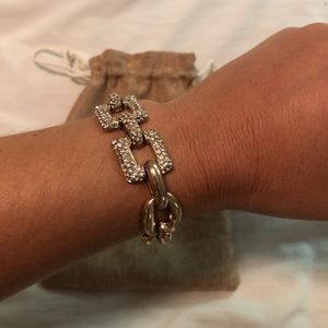 J.Crew diamond (faux) and gold bracelet.